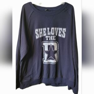 Dallas Cowboys Big D Navy Graphic Sweatshirt With Star America's Team